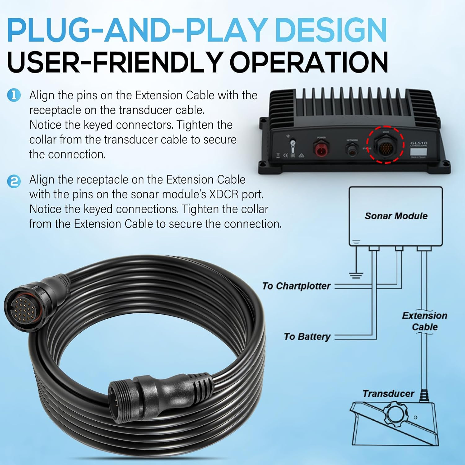 010-12855-00 Ship Transducer E - Fish Finder Cable avaliação e preço