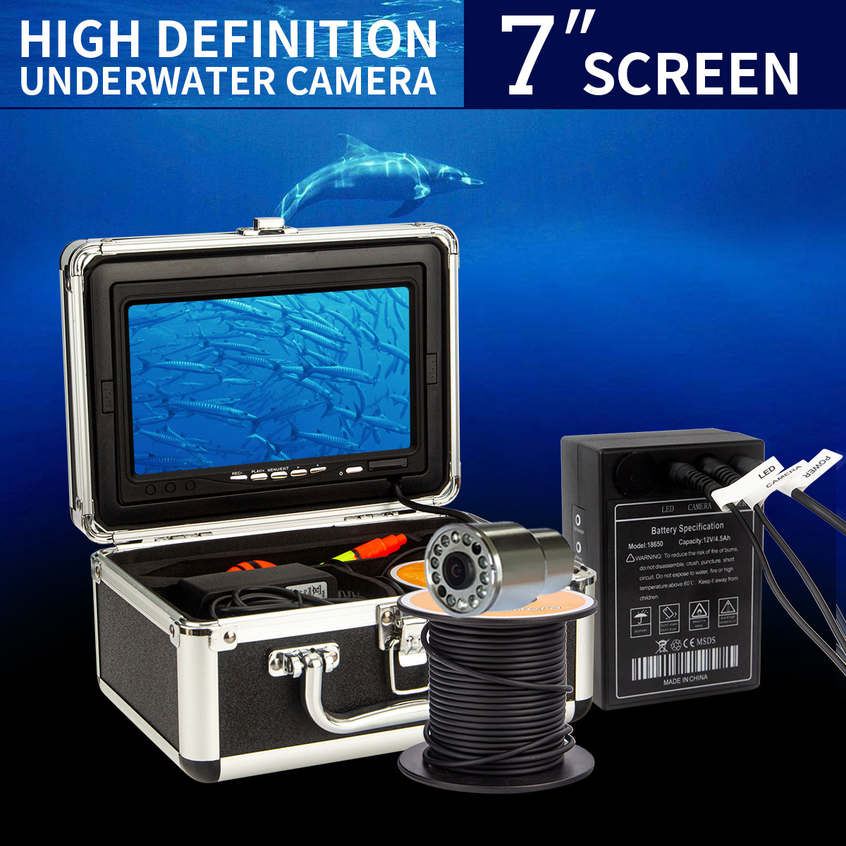IP68 full waterproof 12 LEDS 7 - Fish Finder Case avaliação e preço