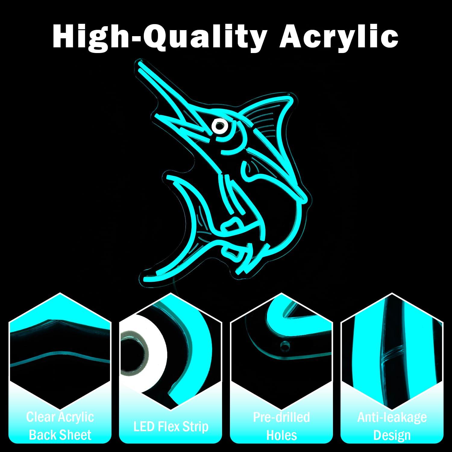 Marlin Fish Neon Sign Deep Sea - Fishing Light avaliação e preço