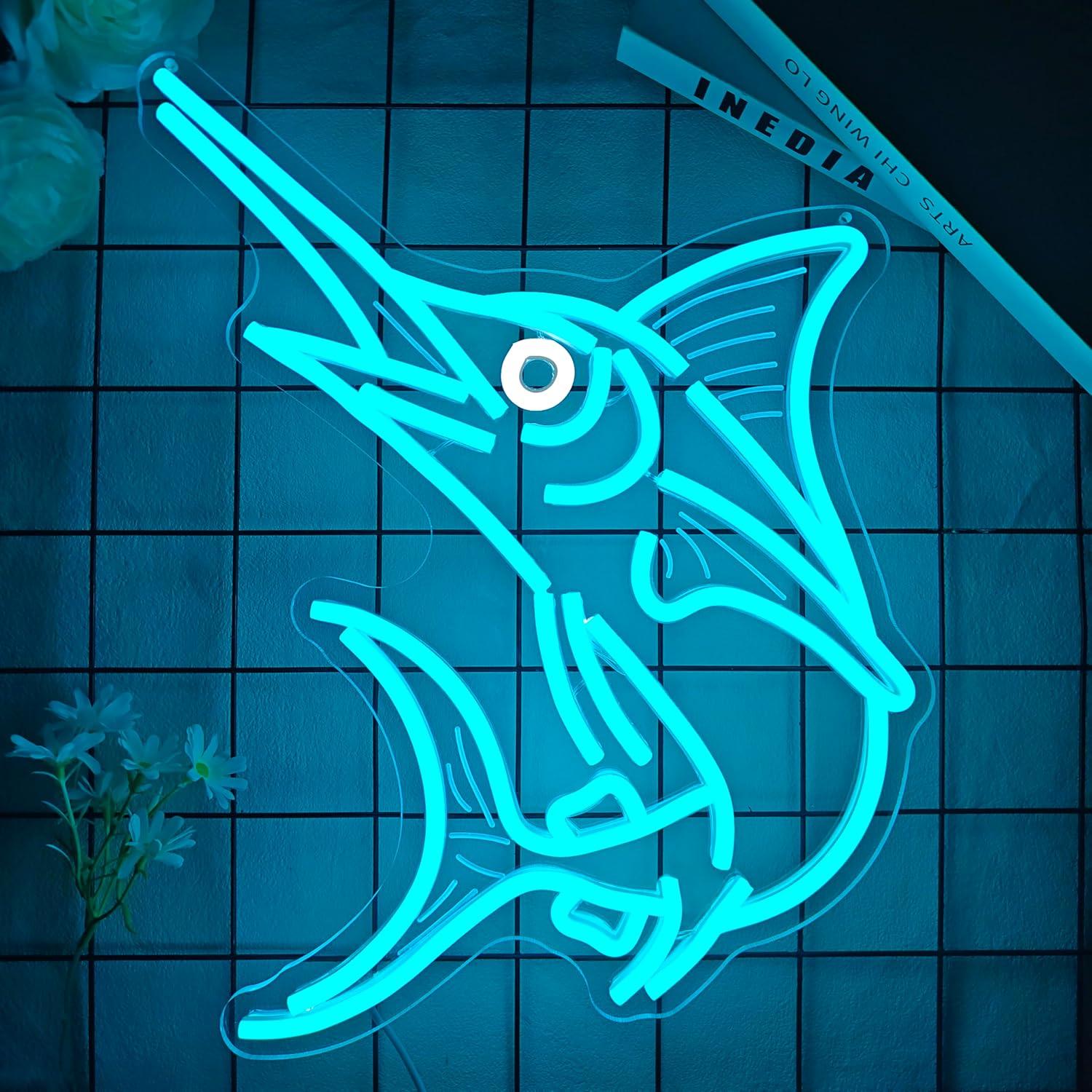 Marlin Fish Neon Sign Deep Sea - Fishing Light avaliação e preço