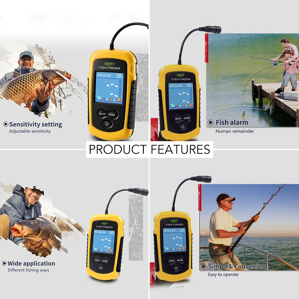 Lucky LCD Color Screen Portabl - Fish Finder Portable avaliação e preço