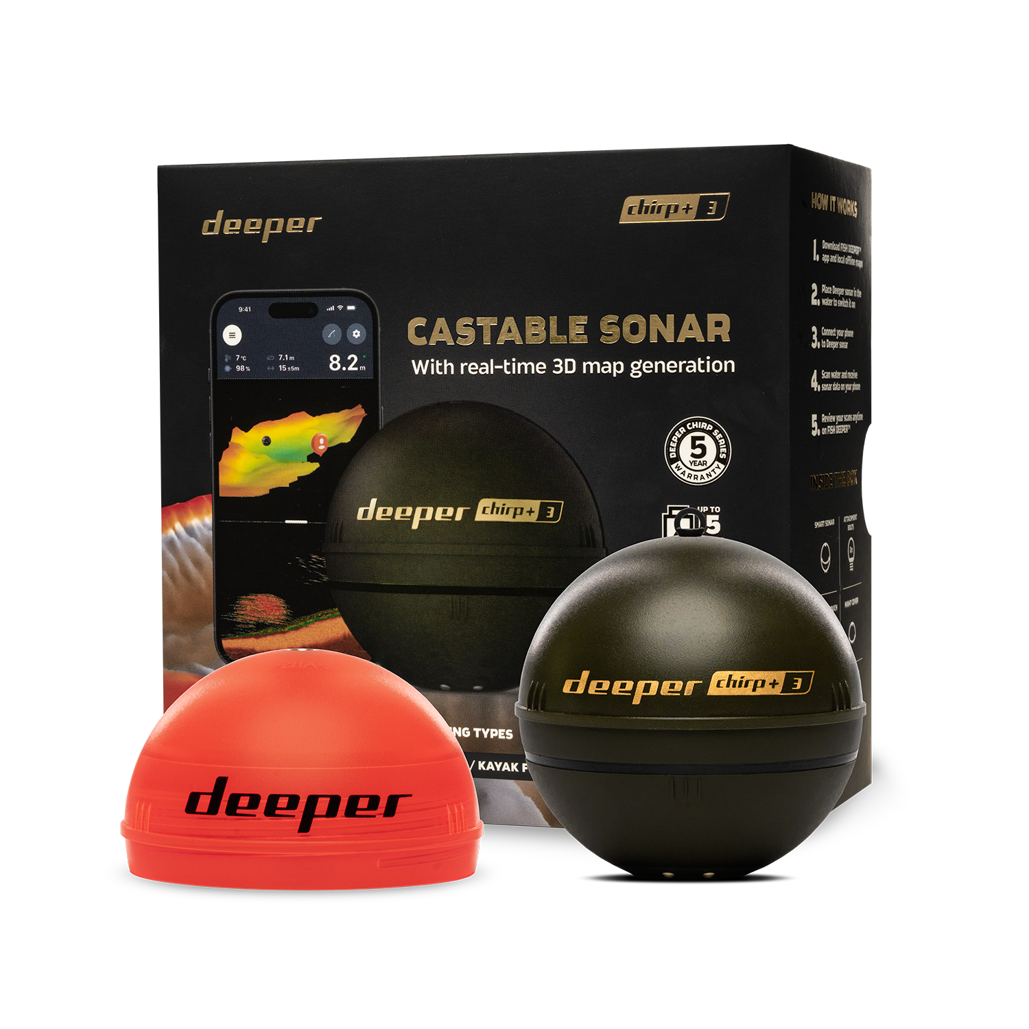 Deeper Smart Sonar Chirp+3 Fis - Fish Finder Portable avaliação e preço