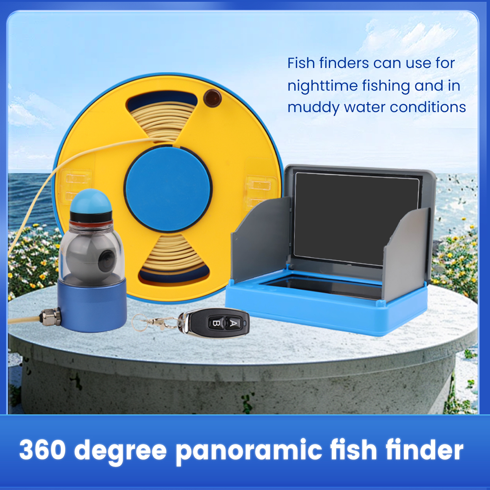 WIFI 360° Underwater Fishing C - Fish Finder Portable avaliação e preço