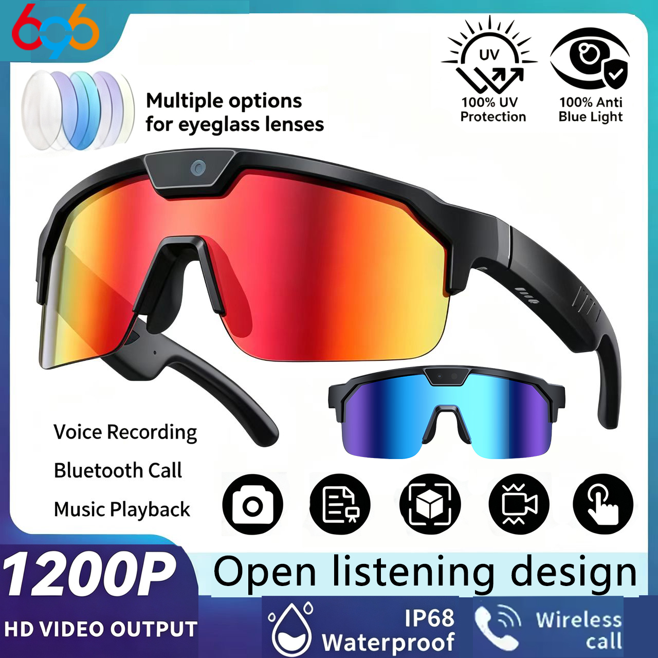 AI Smart Cycling Glasses Men W - Fishing Camera avaliação e preço