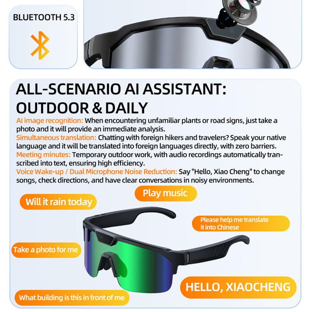 AI Smart Cycling Glasses Men W - Fishing Camera avaliação e preço